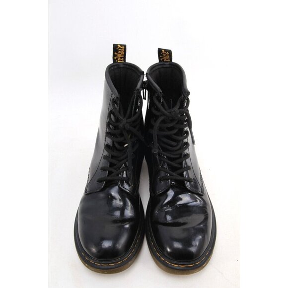 Dr. Martens 1460 Y Patent Leather Boots Black Lace Up Combat Sz EU 37 US 6 - Picture 2 of 16